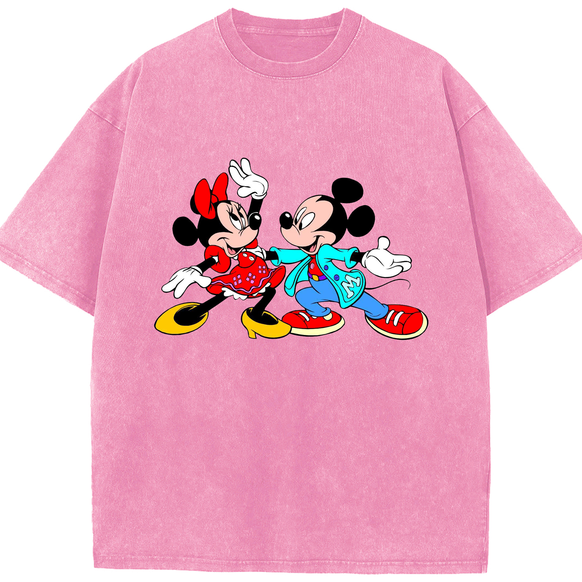 （画像用） ミッキーマウス Mickey Mouse 綿100% ヴィンテージ風 半袖Tシャツ（フロントプリント）